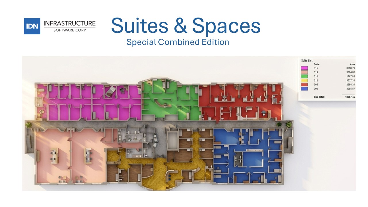 Suites & Spaces — colour-coded combined edition